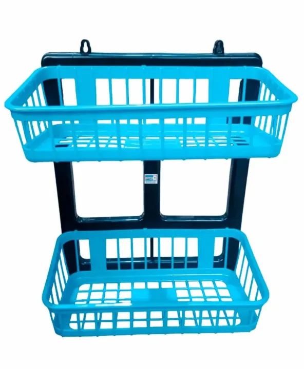 Two Layer Bathroom Rack Multipurpose Rack | Wall Mounted Double Layer Plastic Material Bathroom Shelf