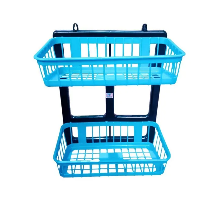 Two Layer Bathroom Rack Multipurpose Rack | Wall Mounted Double Layer Plastic Material Bathroom Shelf