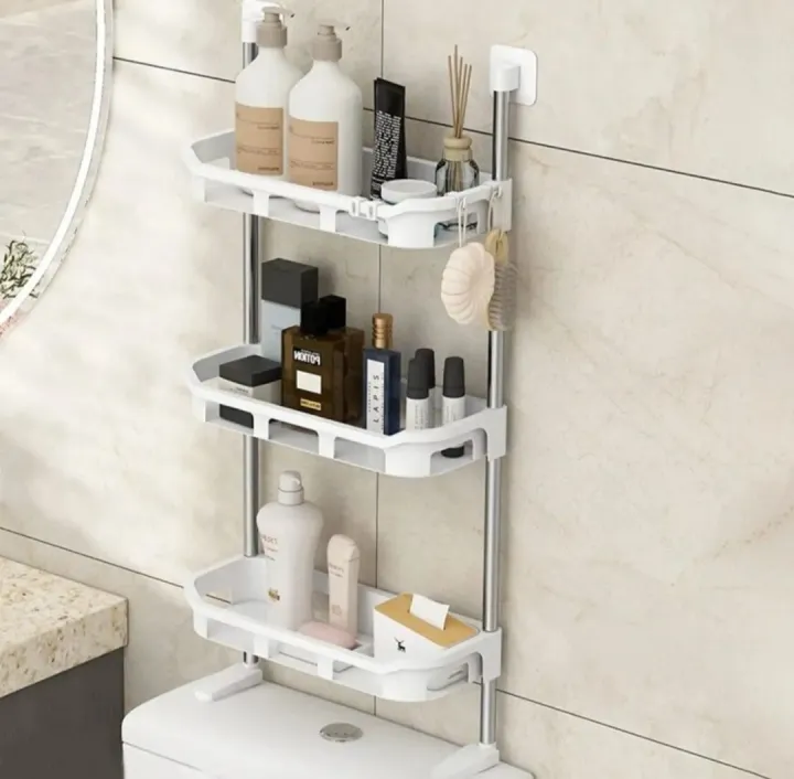 3 Tier Shelf Above The Toilet Tank Toilet Rack Mukti-Functional Storage Rack