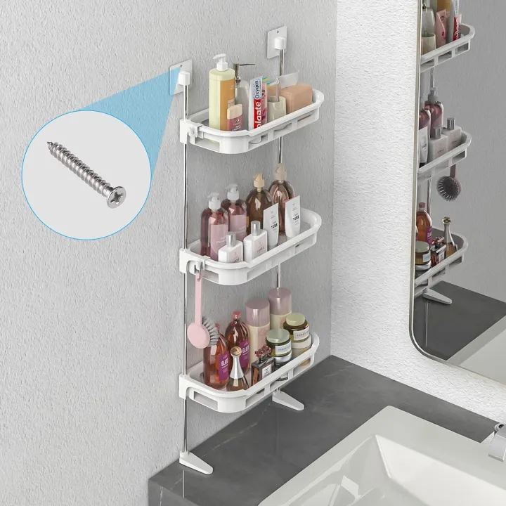 3 Layer Wall Mount Over The Toilet Multifunctional Storage Rack Organizer