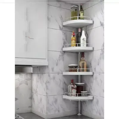 No Tools 4 Tier Multi Use Rack Corner Shelf