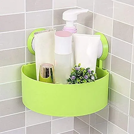 Wall Mounted Waterproof Sucker Corner Triangle Shelf Bathroom Kitchen Storage Rack-1 Piece