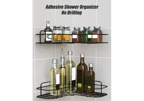 Self-Adhesive Metal Bathroom Corner Rack