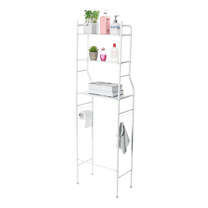 3-Tier Toilet Storage Rack - Over Commode Shelving, Space-Saving, No Drilling, Easy to Assemble, High Capacity & Sturdy