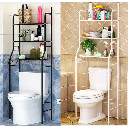 3 Tier Bathroom Storage Rack Above Toilet Washers & Dryers , Space Saving, Iron Bath Towel Cloth Stand Storage Holder