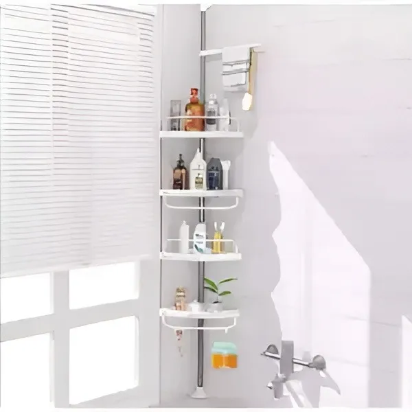 Multi Corner Shelf - 4 Tier Multi Use Rack Corner Shelf Holder Shelves Adjustable Storage Space Saver Organizer Kitchen Bathroom Toilet