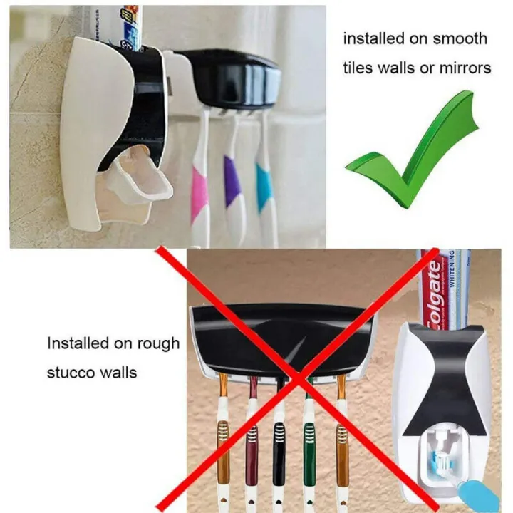 Automatic Toothpaste Dispenser Toothbrush Holder Toothbrush Family Sets-Color Assorted