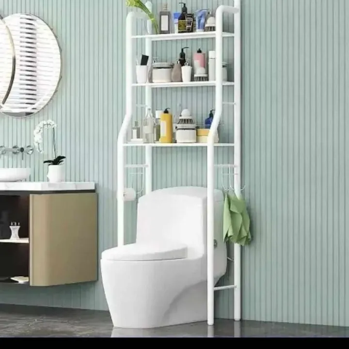 Over The Toilet Storage Rack | 3-Tier Bathroom Storage Shelf With Steel Frame | Toilet Organizer