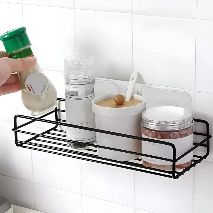 Self-Adhesive GI-Steel Bathroom Shelf-Multipurpose Rack