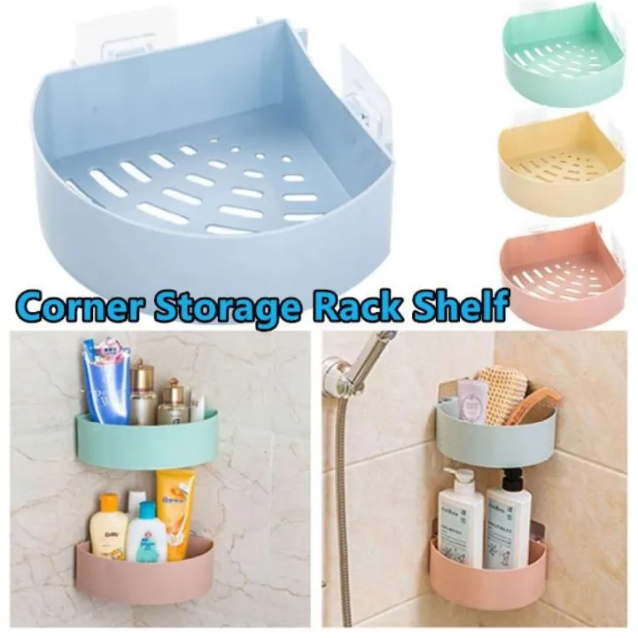 Holder Corner Storage Rack Shampoo Organizer Bathroom Shelf Up To 3Kg