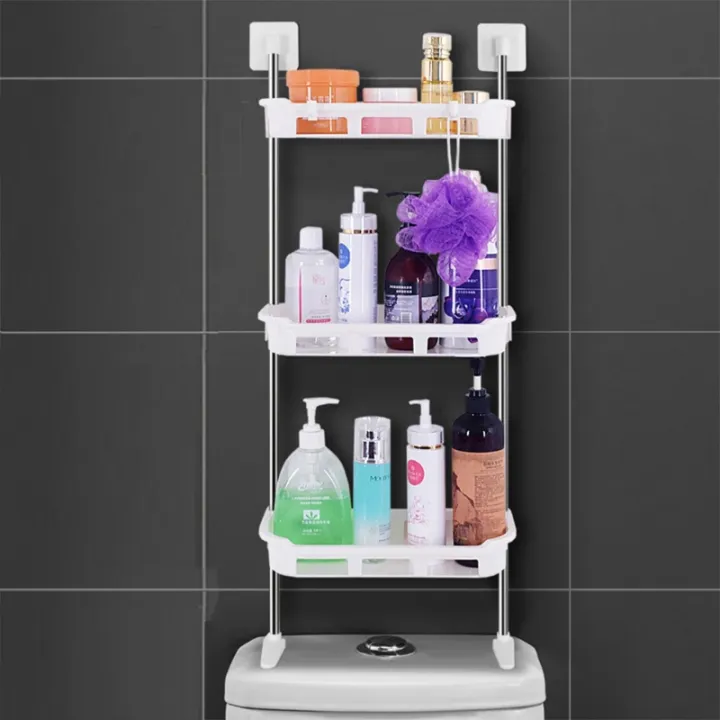 3 Tier Shelf Above The Toilet Tank,Toilet Rack,Punch-free Multi-functional Storage Rack - Storage Racks