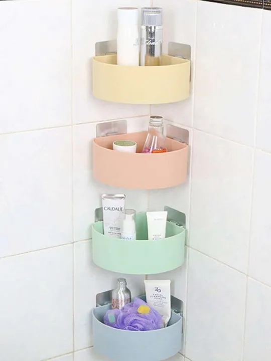 Bhanda Kunda 1 Pcs Holder Corner Storage Rack Shampoo Organizer Bathroom Shelf Up To 3Kg