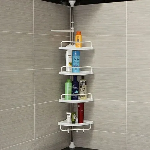 Multi Corner Shelf - No Tools 4 Tier Multi Use Corner Rack/ Shelf Holder Shelves Adjustable Storage Space Saver Organizer Bathroom, Toilet, Kitchen