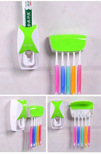 Automatic Toothpaste Dispenser And Toothbrush Holder for Bathroom