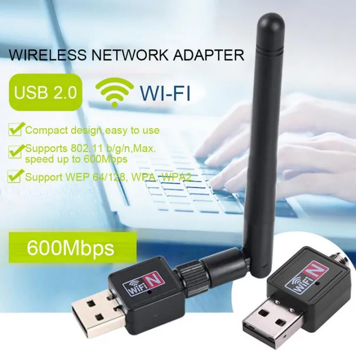 USB WiFi Dongle 600Mbps Wireless Adapter 802.11n/g/b With Antenna