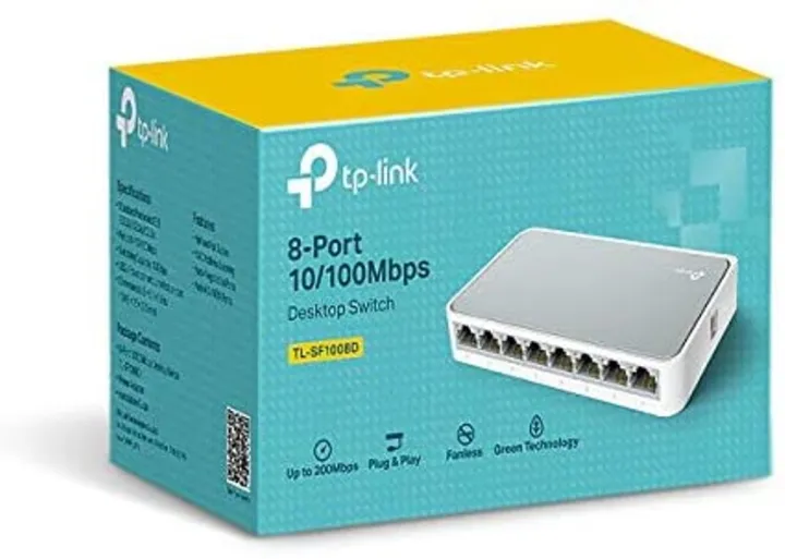 TP-Link 8 Port 10/100Mbps Fast Ethernet Switch Desktop Access Splitter Ethernet Hub Plug and Play Unmanaged